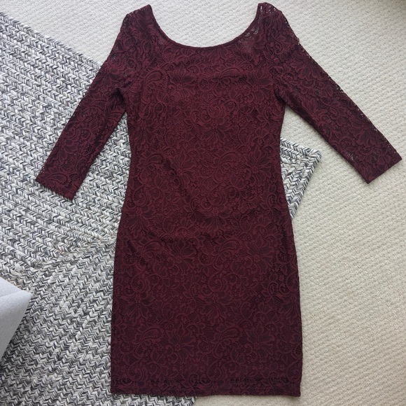 Rock & Shine - Lace Bodycon Dress w/ Sheer Sleeves - Picture 1 of 6
